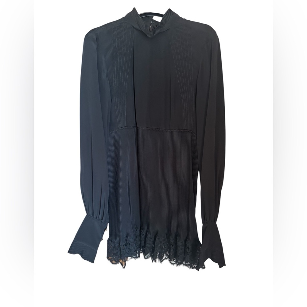 NWT Paco Rabanne Black Blouse with Lace detail